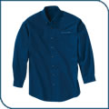 Blue Polaris Brushed Twill Long-Sleeve Shirt