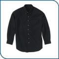 Black Polaris Brushed Twill Long-Sleeve Shirt