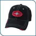Black Frayed Ellipse Cap