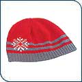 Women’s Red/Charcoal Snowflake Beanie