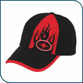 Black/Red Flame Panel Cap